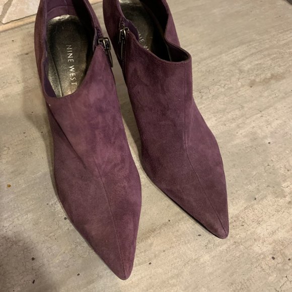 Nine West Purple Suede Booties Size 7 - Picture 11 of 12